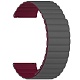 Универсальный силиконовый ремешок для часов 22 mm LYAMBDA Acrux (серый\бордовый)