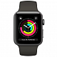 Умные часы Apple Watch Series 3 38мм корпус из алюминия цвета «серый космос», спортивный ремешок чёрного цвета (MQKV2)