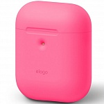 Силиконовый чехол для Apple AirPods Elago A2 Wireless Silicone Case (неоновый розовый)