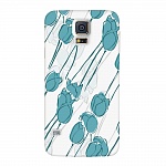 Чехол и защитная пленка для Samsung Galaxy S5 Deppa Art Case Pastel тюльпаны