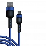Дата-кабель BoraSCO Silicone USB – Type-C, 3А, 1м (синий)