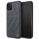 Чехол Mercedes Bow Quilted perforated Hard Leather для Apple iPhone 11 Pro Max (синий)