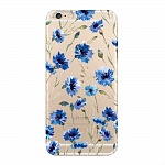 Чехол и защитная пленка для Apple iPhone 6 Plus Deppa Art Case Flowers васильки