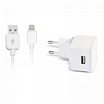 Сетевое зарядное устройство dexim DCA331C-W для iPhone, iPod, iPad со съемным кабелем Lightning белый