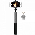 Универсальный монопод для селфи hoox Selfie Stick 808 Series со съемным пультом Bluetooth для смартфонов iOS/Android (серебряный)
