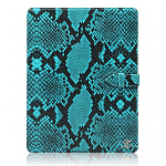 Кожаный чехол для Apple iPad 2\3\4 Zenus Prestige Supreme Serpent Series (blue)