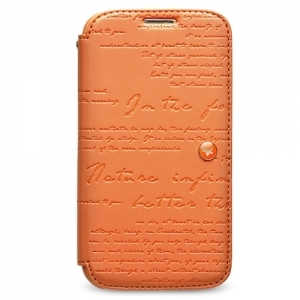 Чехол Zenus Lettering Diary Collection для Samsung Galaxy S4 оранжевый