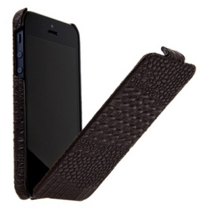 Чехол для iPhone 5 - Borofone Crocodile flip Leather case (шоколадный)