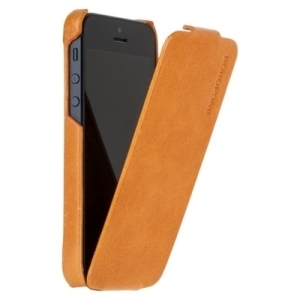 Кожаный чехол для iPhone 5, 5s - Borofone General flip Leather Case (оранжевый)