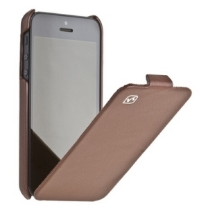 Кожаный чехол HOCO коричневый для iPhone 5, 5s