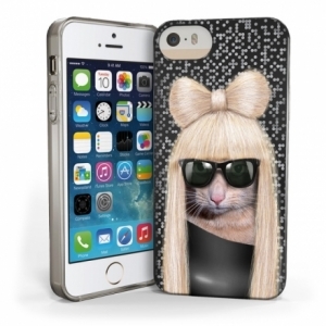Чехол силиконовый для iPhone 5S/5 Pets Rock Premium Gel Shell Lady Gaga черный