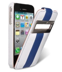 Чехол Melkco LC Limited Edition Apple iPhone 4 (белый / синий)