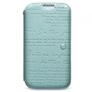 Чехол Zenus Lettering Diary Collection для Samsung Galaxy S4 голубой