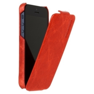 Кожаный чехол для iPhone 5, 5s - Borofone General flip Leather Case (красный)