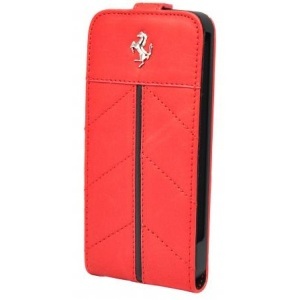 Кожаный чехол Ferrari Flip California Red для iPhone 5, 5s FECFFL5R
