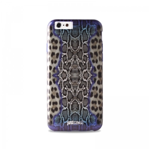 Чехол-накладка для iPhone 6 Puro Just Cavalli Python Leopard голубой