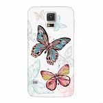 Чехол и защитная пленка для Samsung Galaxy S5 Deppa Art Case Pastel бабочки