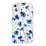 Чехол и защитная пленка для Apple iPhone 4/4S Deppa Art Case Flowers васильки