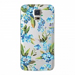 Чехол и защитная пленка для Samsung Galaxy S5 Deppa Art Case Flowers незабудки