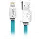 Кабель передачи данных Rock Lightning to USB Flat 32см для iPhone 5\6, iPad mini, iPad Air, iPad 4 (голубой)