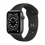 Умные часы Apple Watch Series 6 40mm (корпус из алюминия цвета «серый космос», спортивный ремешок чёрного цвета) 