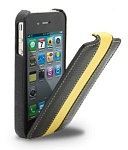 Чехол Melkco LC Apple Iphone 4 (черный/желтый)