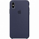 Силиконовый чехол для iPhone X Silicone Case (тёмно-синий)