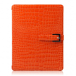 Кожаный чехол для Apple iPad 2\3\4 Zenus Presitge Prima Croco Series(orange)