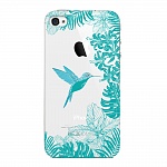 Чехол и защитная пленка для Apple iPhone 4/4S Deppa Art Case Jungle колибри