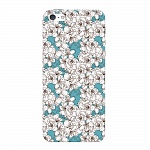 Чехол и защитная пленка для Apple iPhone 5/5S Deppa Art Case Pastel белые цветы