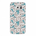 Чехол и защитная пленка для Samsung Galaxy S6 edge Deppa Art Case Pastel белые цветы