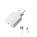 Сетевое зарядное устройство для Apple Deppa Ultra MFI с дата-кабелем 8-pin 2 USB 3.4А белый