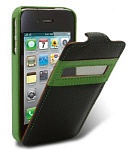 Чехол Melkco LC Apple iPhone 4 Jacka ID Light Type (зеленый / черный)