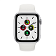 Умные часы Apple Watch Series SE 40mm (корпус из алюминия серебристого цвета, спортивный ремешок белого цвета) 