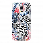 Чехол и защитная пленка для Samsung Galaxy S5 mini Deppa Art Case Jungle зебры