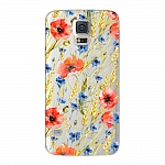 Чехол и защитная пленка для Samsung Galaxy S5 Deppa Art Case Flowers маки и колосья