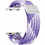 Плетеный нейлоновый ремешок для Apple Watch 42/44/45/49 mm LYAMBDA PLEIONE сиреневый\белый