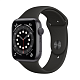 Умные часы Apple Watch Series 6 44mm (корпус из алюминия цвета «серый космос», спортивный ремешок чёрного цвета) 