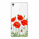 Чехол и защитная пленка для Sony Xperia Z3 Deppa Art Case Flowers маки