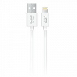 Дата-кабель BoraSCO Silicone USB – Lightning, 2А, 1м (белый)