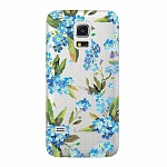 Чехол и защитная пленка для Samsung Galaxy S5 mini Deppa Art Case Flowers незабудки