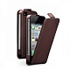 Чехол и защитная пленка для Apple iPhone 4/4S Deppa Flip Cover коричневый