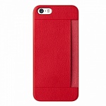 Пластиковый чехол для iPhone 5/5S с дополнительным отделением Ozaki 0.3 + Pocket	красный																