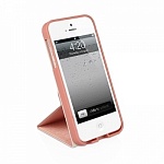 Поворотный флип чехол Macally розовый для iPhone 5, 5s