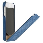 Чехол для iPhone 5 - Borofone Crocodile flip Leather case (голубой)