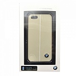 Кожаный чехол-накладка BMW для iPhone 5/5S Hard Signature biege BMHCP5LC