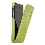 Кожаный чехол для iPhone 5, 5s - Borofone General flip Leather Case (зеленый)