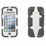 Спортивный, ударопрочный чехол для iPhone 5s, 5 - Griffin Survivor silver\white (серый\белый)