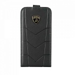 Кожаный чехол Lamborghini Aventador D1 черный для iPhone 5, 5s