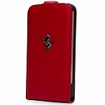 Кожаный чехол Ferrari FF-Collection Red Flip для iPhone 5, 5s FEFFFLP5RE